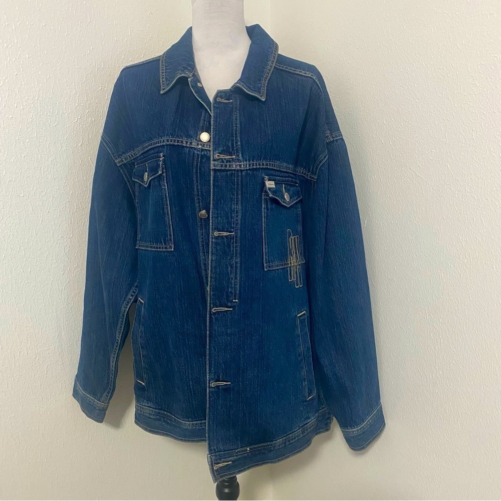 Rocawear Vintage Authentic Men’s Denim Dungaree Long Jacket Size XL Y2K EUC